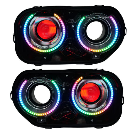 Dodge Challenger: Multicolor Headlights with RGBW Demon Eyes (2015-2023)