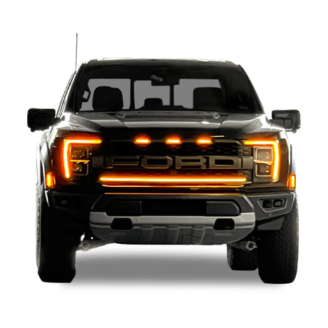 2021-2023 Ford F150 Raptor LED Grille Light Kit – Amber DRL Strip