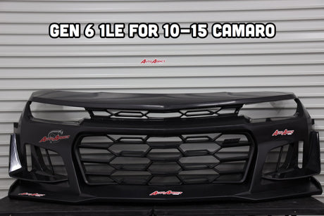 2010-2015 Chevy Camaro ZL1 1LE Track Package Front Bumper Conversion 11pcs Full Kit Flat BLK Body Kit