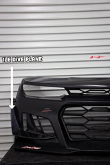 2010-2015 Chevy Camaro ZL1 1LE Track Package Front Bumper Conversion 11pcs Full Kit Flat BLK Body Kit