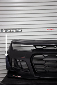 2010-2015 Chevy Camaro ZL1 1LE Track Package Front Bumper Conversion 11pcs Full Kit Flat BLK Body Kit