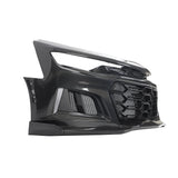 2019-2025 Chevy Camaro SS RS LT Black Panther ZL1 1LE 1PC Full Gloss Carbon Fiber Track Package Front Bumper Conversion for RS Headlights