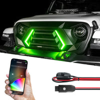 XKchrome LED Grill Kit with DRL Sequential Turn for Jeep Wrangler and Gladiator