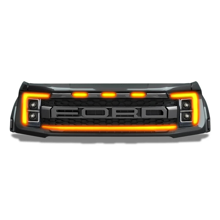 2021-2023 Ford F150 Raptor LED Grille Light Kit – Amber DRL Strip