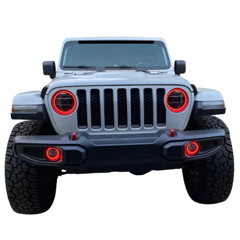 Jeep Wrangler/Gladiator JL JT Multicolor Waterproof Exterior LED Halo Kit (2018-2023)