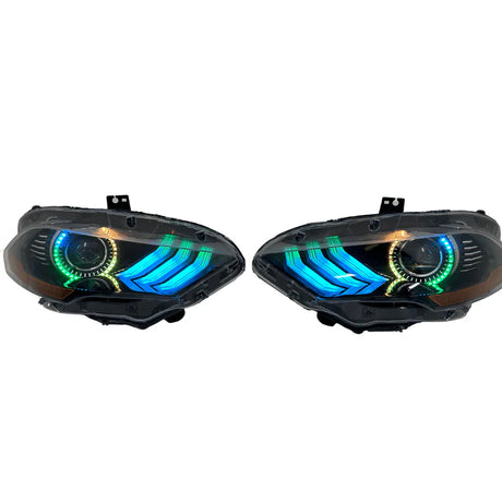 Ford Mustang: Multicolor Flow Series Headlights (2018-2023)