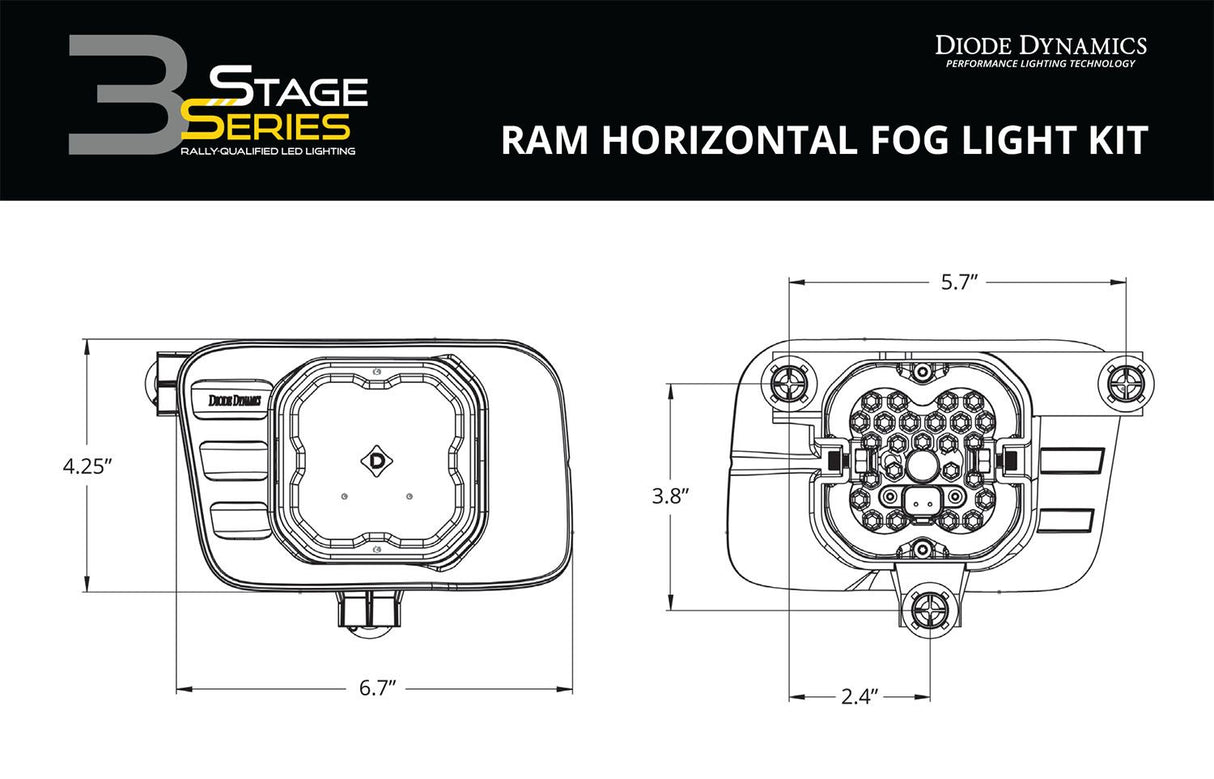 SS3 LED Fog Light Kit for 2010-2018 Ram 2500/3500