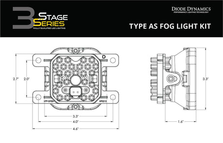 SS3 LED Fog Light Kit for 2019-2023 Ford Ranger