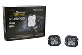 SS3 SAE/DOT White Pro Flush Mount LED Pod (pair)