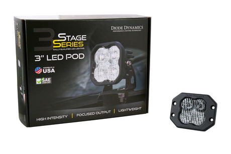 SS3 SAE/DOT White Sport Flush Mount LED Pod (one)