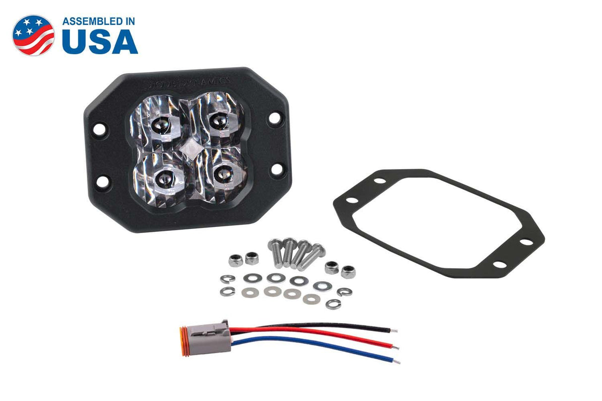 SS3 SAE/DOT White Sport Flush Mount LED Pod (one)