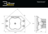 SS3 SAE/DOT White Pro Flush Mount LED Pod (one)