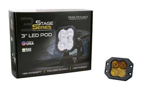 SS3 SAE Yellow Pro Flush Mount LED Pod (one)