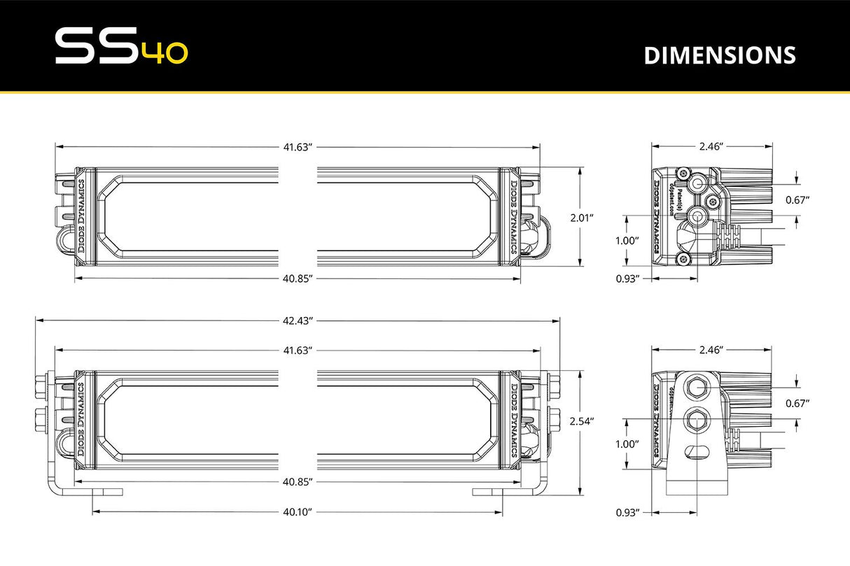 SS40 White LED Light Bar (one)