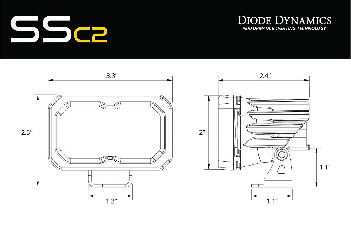 SSC2 SAE/DOT White Sport Standard LED Pod (pair)