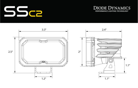 SSC2 SAE/DOT White Sport Standard LED Pod (pair)
