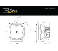 SS3 SAE Yellow Max LED Pod (pair)