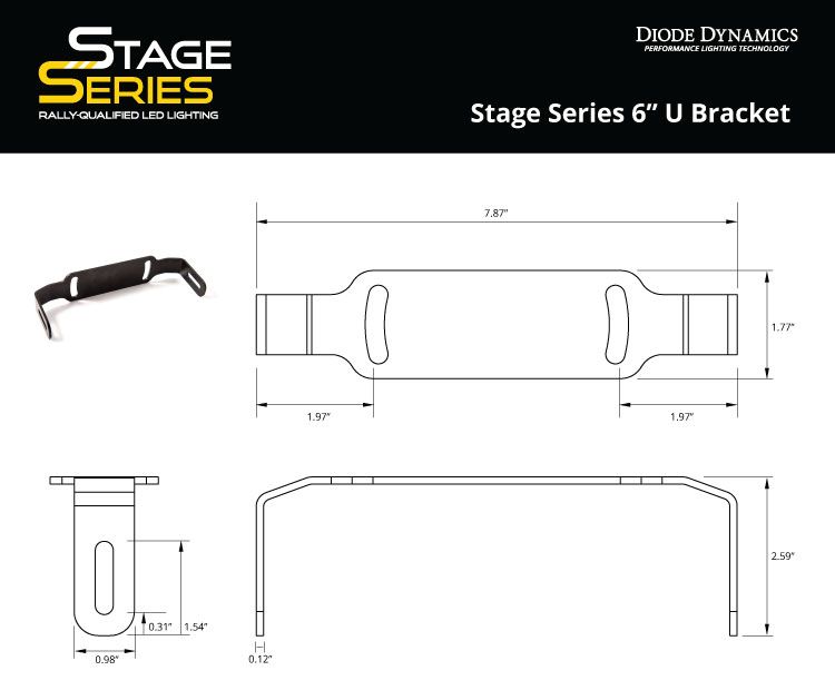 Stage Series 6" Classic Light Bar U Bracket
