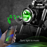 5.75" LED Headlight for Motorcycle | XKchrome Smartphone App